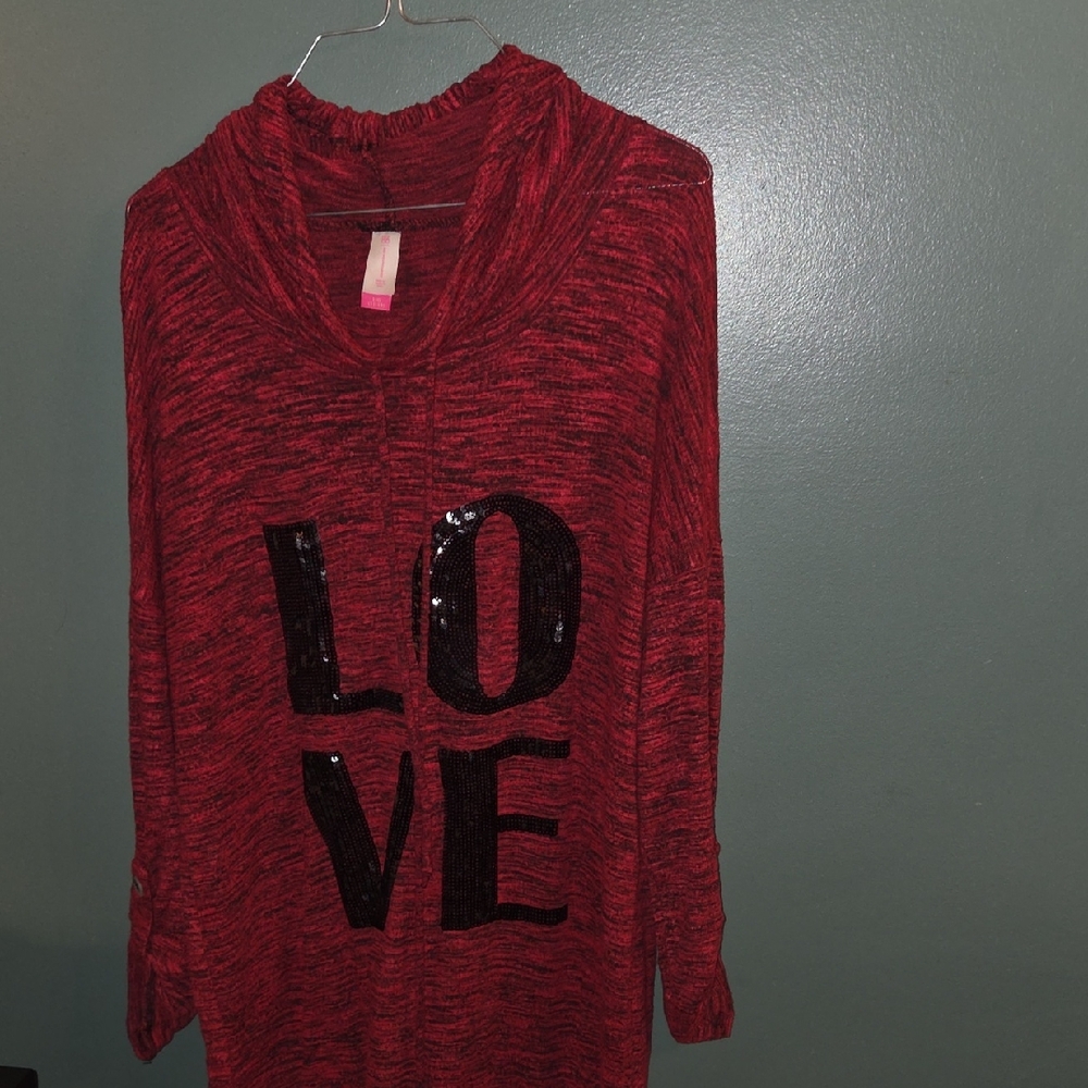 No Boundaries Maroon Knit Hoodie